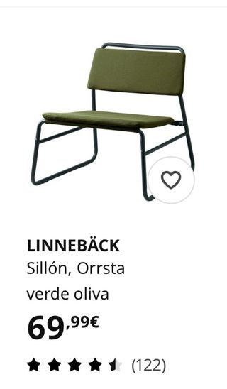2 Sillones Ikea Linneback Verde Oliva