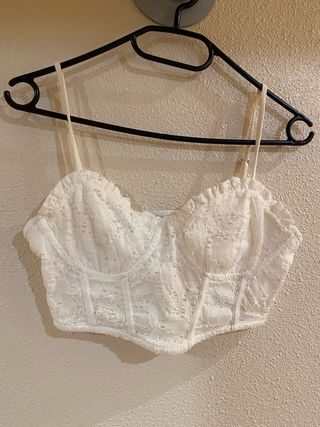 Top blanco encaje tirantes
