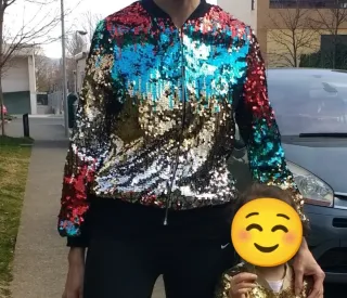 Chaqueta de lentejuelas multicolor