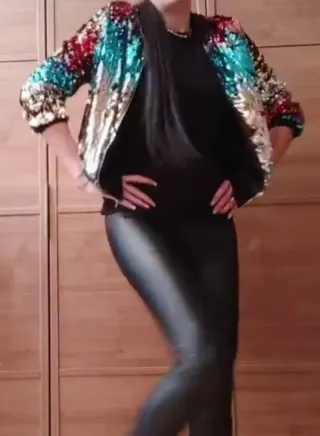 Chaqueta de lentejuelas multicolor