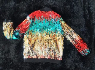 Chaqueta de lentejuelas multicolor