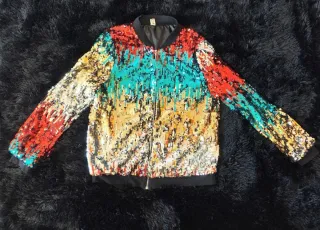 Chaqueta de lentejuelas multicolor