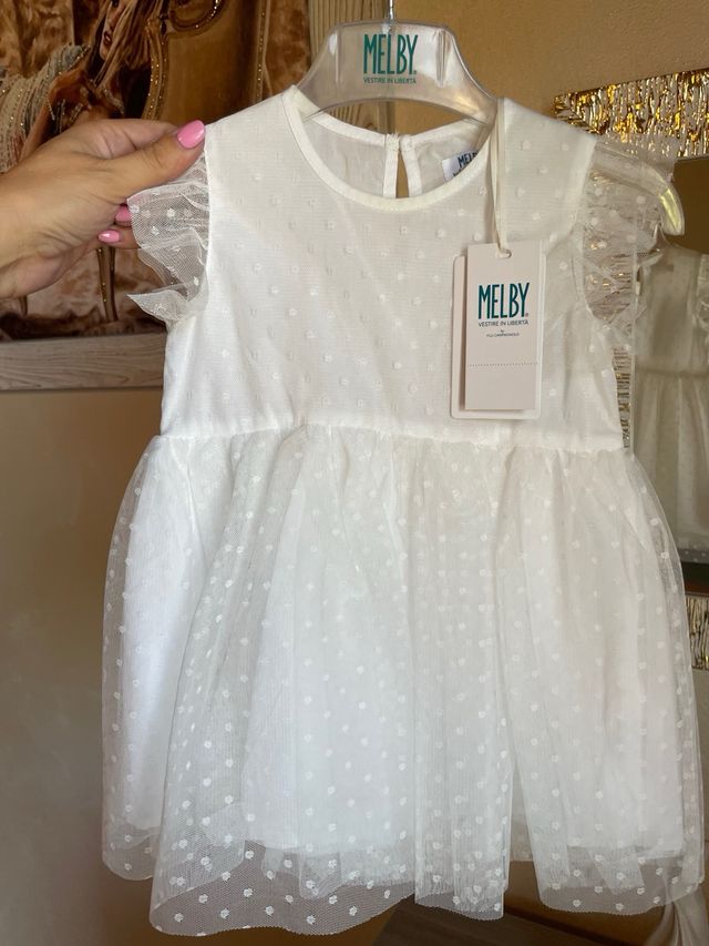 Abiti battesimo gemelle 9-12 mesi Melby