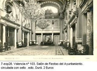 Postal Valencia Salón Ayuntamiento 7-esp28