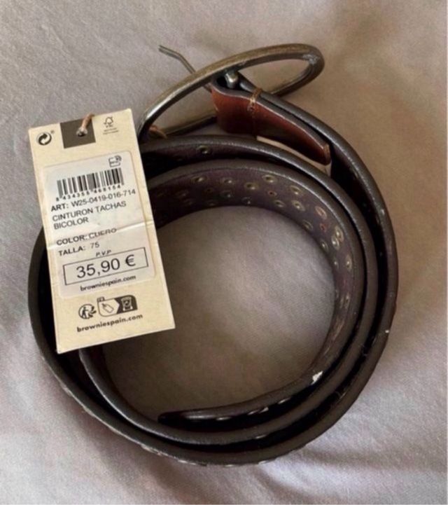 Cinturón Brownie Cuero Tachuelas Nuevo