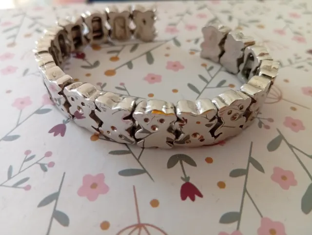 Pulsera estilo TOUS ositos plata. NO es marca TOUS
