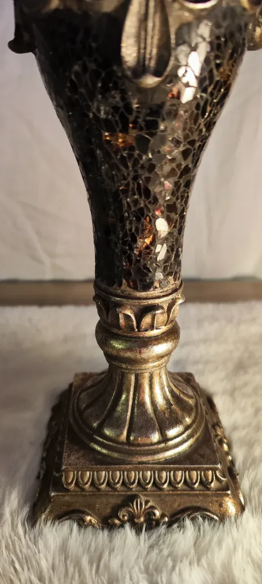 2 Candeleros estilo Toscano Bronce,Mosaico Cristal