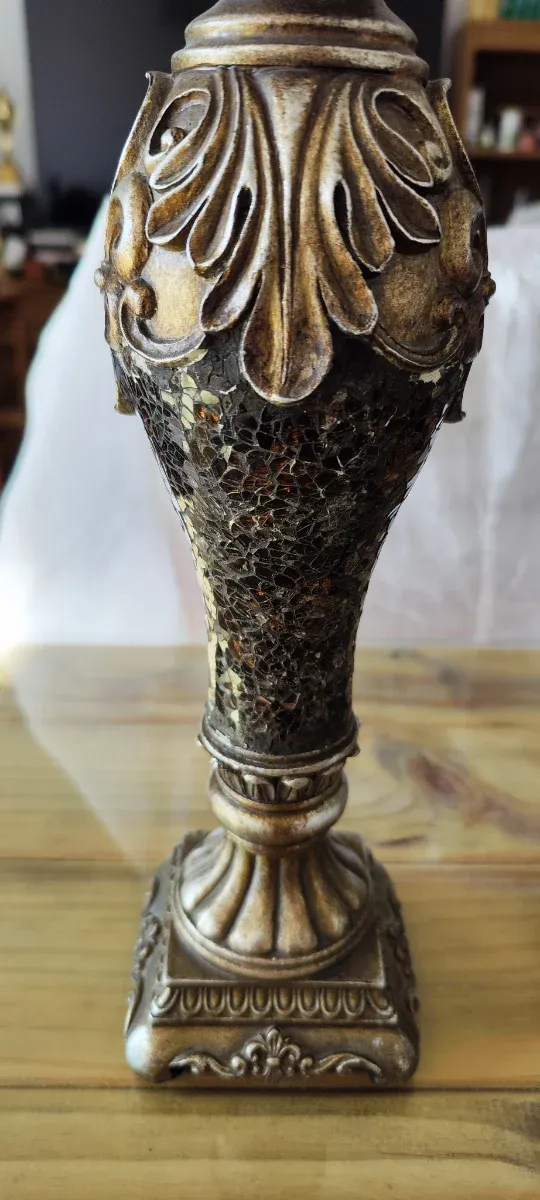 2 Candeleros estilo Toscano Bronce,Mosaico Cristal