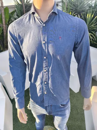 Camisa de vestir  color vaquero para hombre