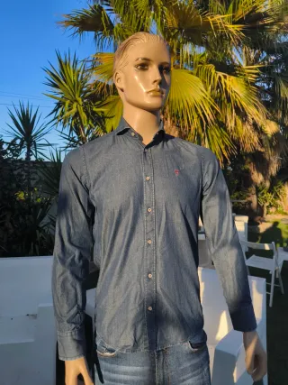 Camisa de vestir  color vaquero para hombre