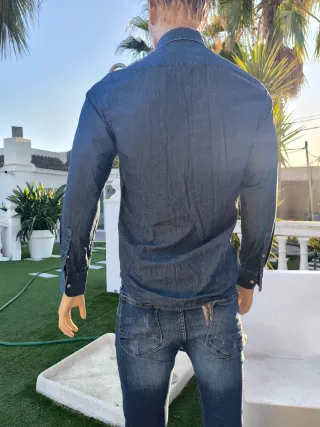 Camisa de vestir  color vaquero para hombre