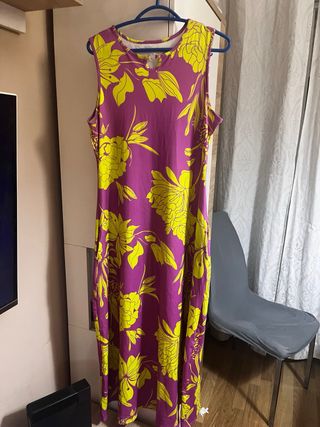 Vestido largo estampado floral talla XL