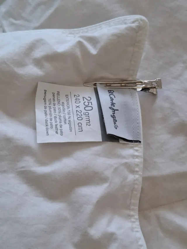 Edredón plumas de pato. Cama 150