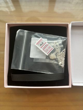 Collar Pandora Rosa Blanca y Plata