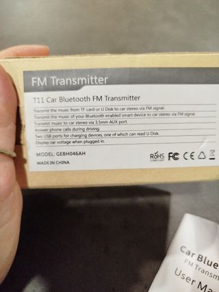 Transmisor FM Bluetooth Coche