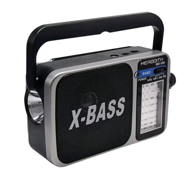 Radio Merodith MD-306 AM/FM Linterna Recargable