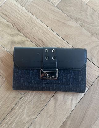 Cartera Dior Monogram Lona Piel Negra