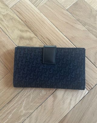 Cartera Dior Monogram Lona Piel Negra