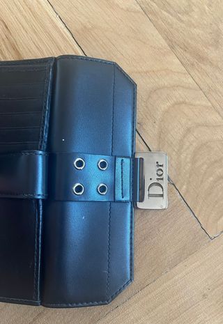 Cartera Dior Monogram Lona Piel Negra