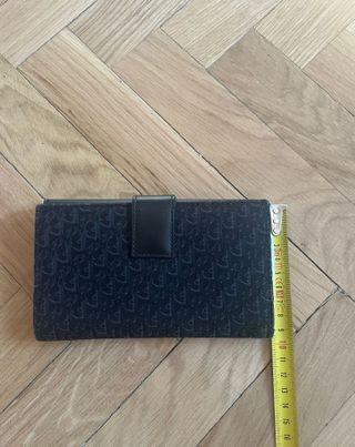 Cartera Dior Monogram Lona Piel Negra