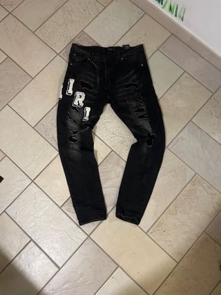 Jeans Amiri ricamati neri