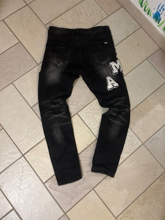 Jeans Amiri ricamati neri
