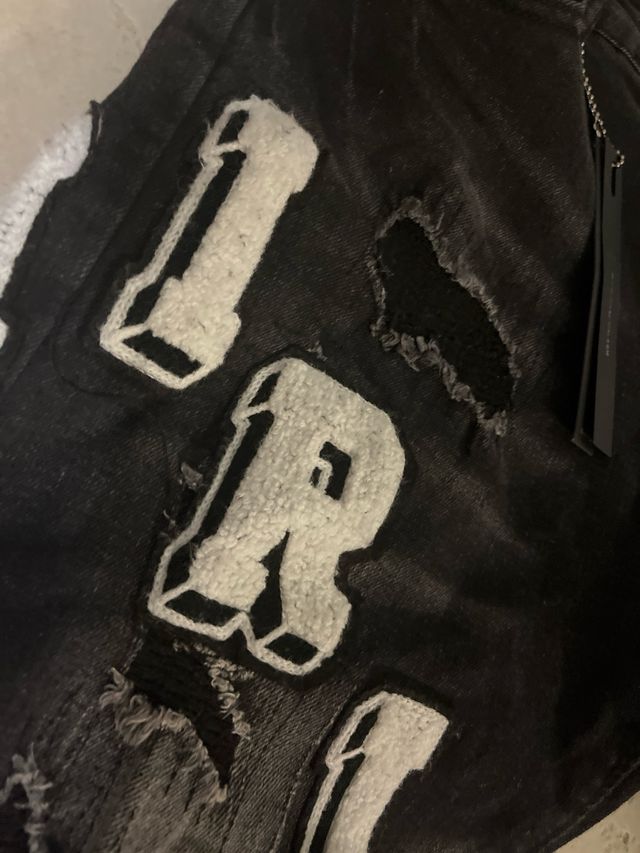 Jeans Amiri ricamati neri