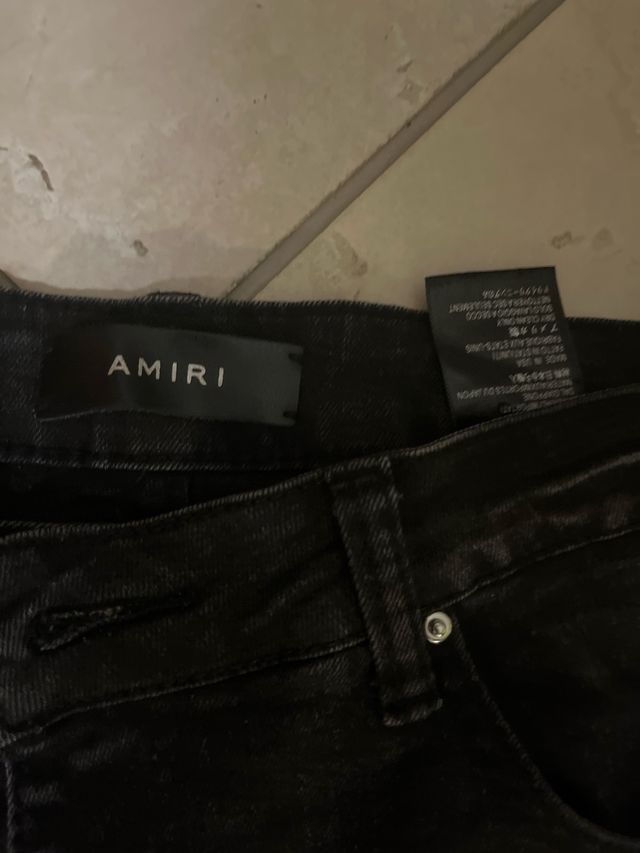 Jeans Amiri ricamati neri