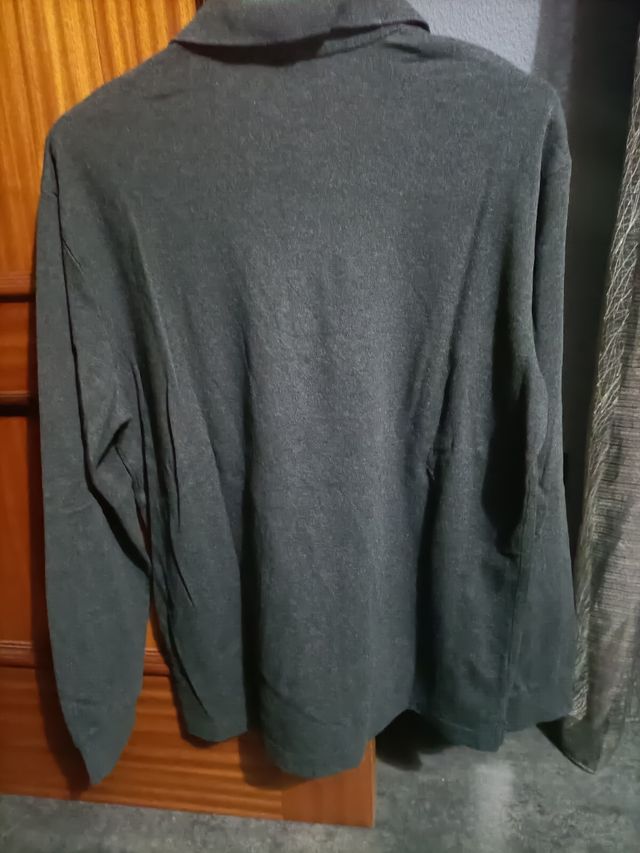 Polo Hugo Boss Manga Larga Gris Talla M