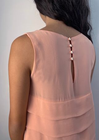 Abito da cocktail vintage stile boho color pesca || S 