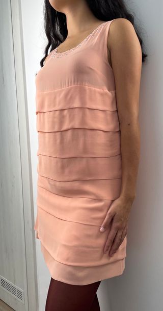Abito da cocktail vintage stile boho color pesca || S 