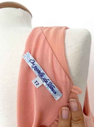 Abito da cocktail vintage stile boho color pesca || S 