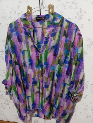 Blusa Menglu Estampada Multicolor Talla XL