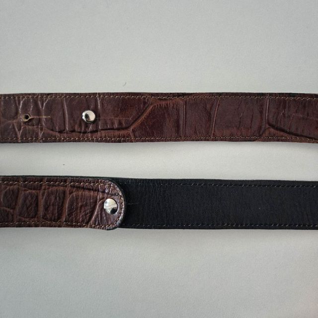 Cinturón fino Vintage Piel Sintética/Cocodrilo