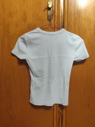 Camiseta Zara Blanca Ajustada Talla S