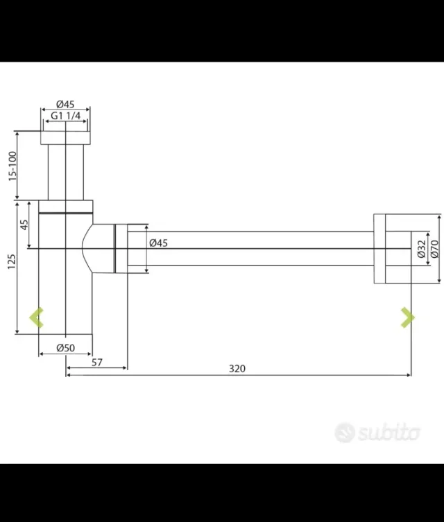 Sifone arredo bagno metallo