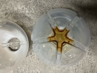 3 Tulipas de  Cristal Murano Dorados Transparentes