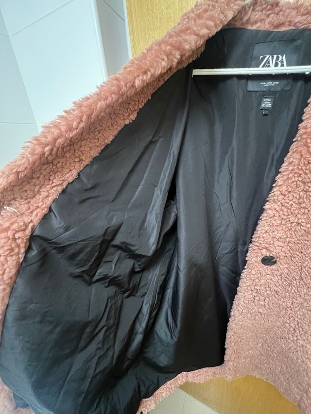 Abrigo Zara Rosa Peluche
