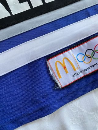 Maglia hockey vintage blu logo tigre Canada y2k