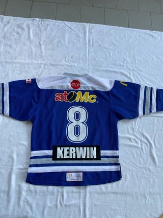 Maglia hockey vintage blu logo tigre Canada y2k