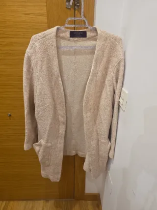 Abrigo Violeta lana beige/rosa talla M