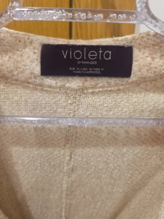 Abrigo Violeta lana beige/rosa talla M