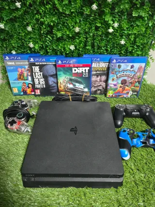 Consola PS4 Slim + 5 Juegos + 2 Mandos