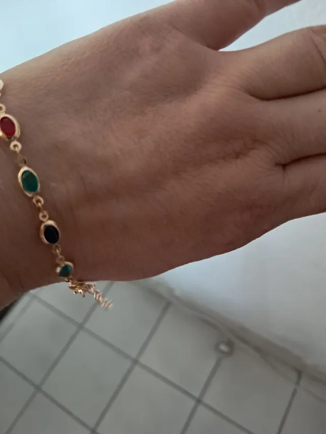 Pulsera chapada en oro 18k con piedras