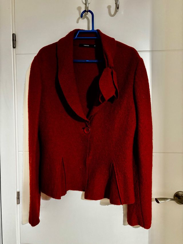 Chaqueta Lana Cortefiel color teja