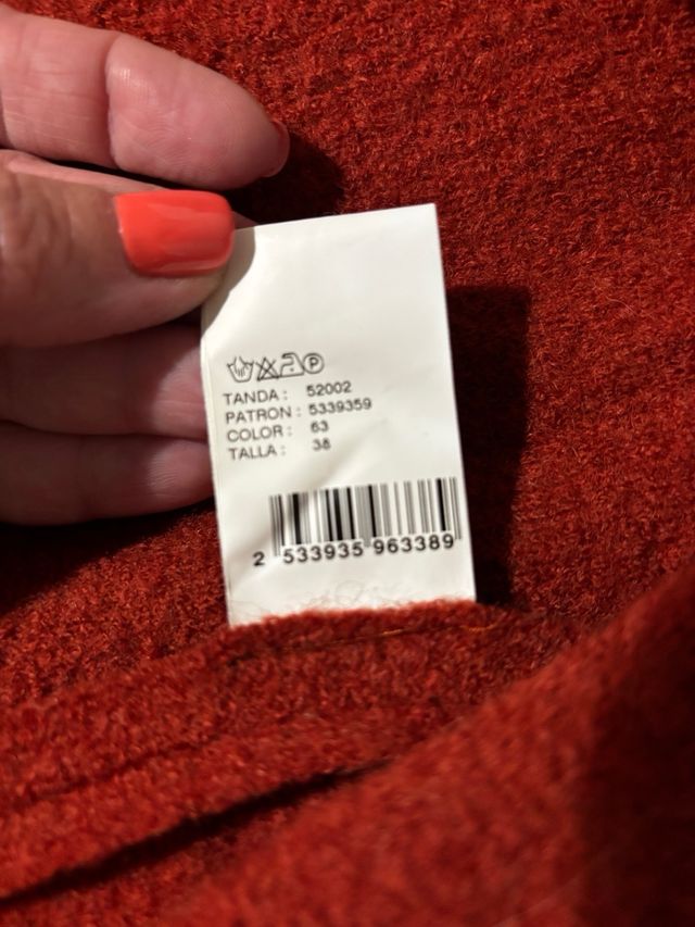 Chaqueta Lana Cortefiel color teja