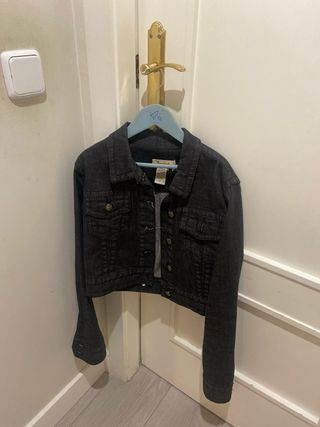 Cazadora vaquera negra niña Talla S