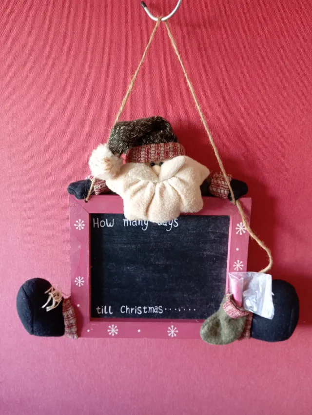 Lavagna Avvento Natale in Tessuto e Legno