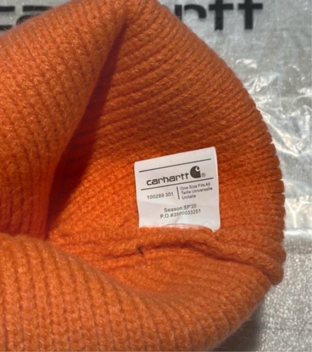 Gorro Carhartt Algodón Naranja Sin Usar