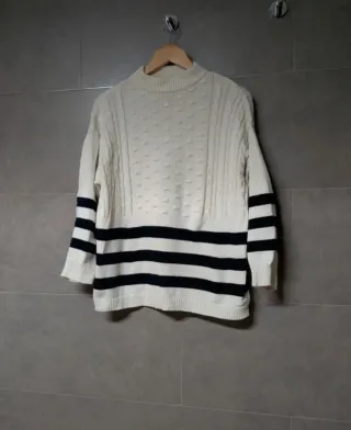 Jersey marinero mujer blanco y negro